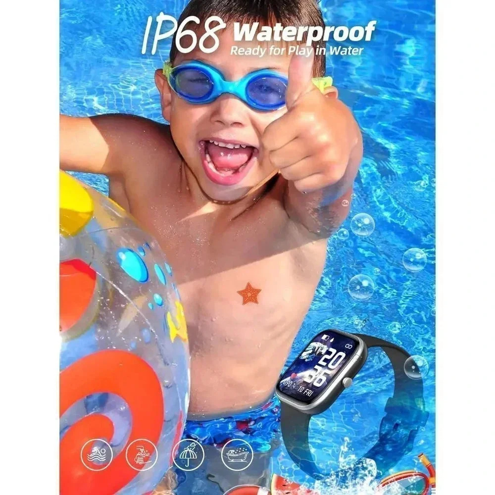 Kids  Waterproof Fitness Activity Heart Rate Sleep Monitor Black Smart Watch - Picture 4 of 14
